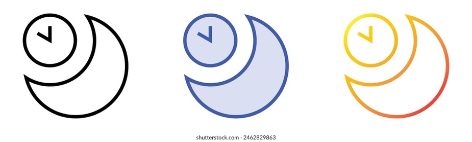 date icon. Linear, Blue Fill and Gradient Style Design Isolated On White Background