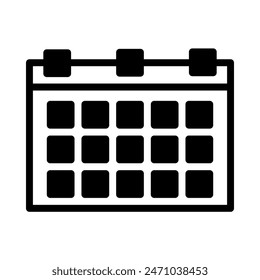date icon or logo illustration outline  black filled style