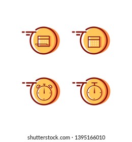 date icon, date icon off, alarm icon, stopwatch icon