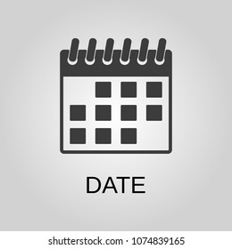 Date icon. Date symbol. Flat design. Stock - Vector illustration