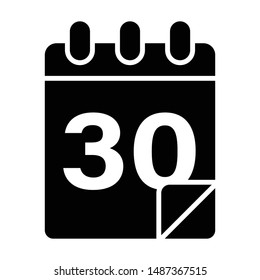 Date Icon, Vector Illustration, Business Glyph