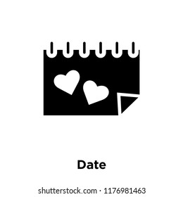 Date icon vector isolated on white background, logo concept of Date sign on transparent background, filled black symbol