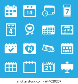 Date icons set. set of 16 date filled icons such as restaurant table, heart ribbon