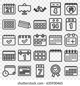 Date icons set. set of 25 date outline icons such as restaurant table, calendar, heart ribbon, lovebirds