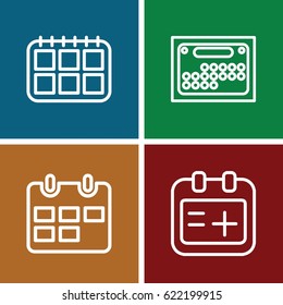 Date icons set. set of 4 date outline icons such as medical appointment