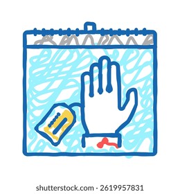 date of illegal refugee doodle icon sketch vector. date of illegal refugee sign. isolated symbol illustration