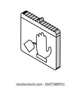 date of illegal refugee isometric icon vector. date of illegal refugee sign. isolated symbol illustration
