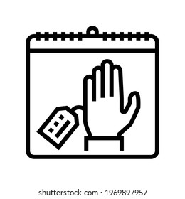 date of illegal refugee line icon vector. date of illegal refugee sign. isolated contour symbol black illustration