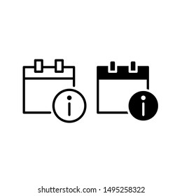 Date info icon on the calendar. With outline and glyph style