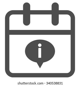 Date Information vector icon. Style is flat symbol, gray color, rounded angles, white background.