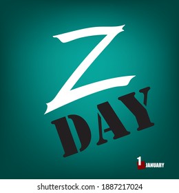 Date in January for People with the letter Z. Vector illustration.