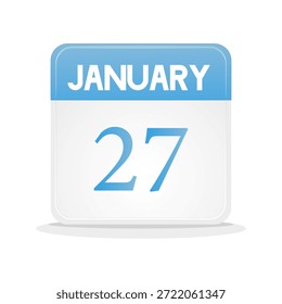 fecha en enero. diseño de calendario de Web. diseño de lujo. para agenda, negocios, eventos, recordatorios. etc. ilustración Vector