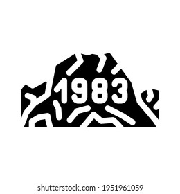 date of last eruption glyph icon vector. date of last eruption sign. isolated contour symbol black illustration