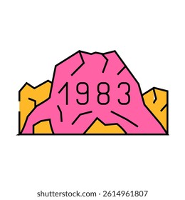 date of last eruption line icon vector. date of last eruption sign. isolated symbol illustration