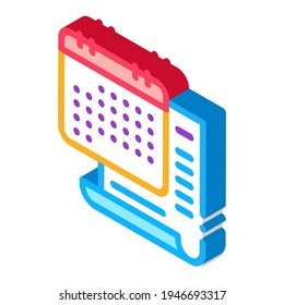 Datum der Lizenz Farbe Symbol Vektor. isometrisches Datum des Lizenzzeichens. farbige einzelne Symbolillustration