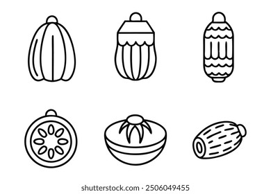 Arte de línea de fecha elegante diseño creativo de contorno de frutas estudio