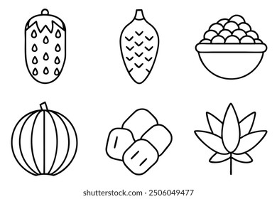 Arte de línea de fecha tema de fruta expresiva idea artística creativa