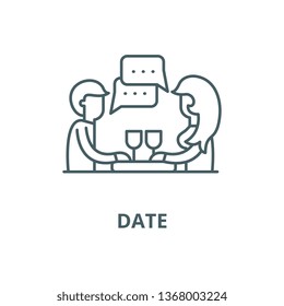 Date line icon, vector. Date outline sign, concept symbol, flat illustration