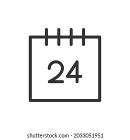 Icono de línea de fecha. Símbolo web para web y aplicaciones. Diseño de firma en el estilo de contorno. Objeto de trazo de fecha.
