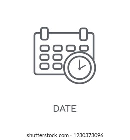 Date linear icon. Modern outline Date logo concept on white background from Human Resources collection. Suitable for use on web apps, mobile apps and print media.