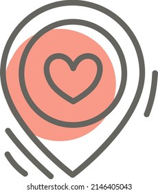 Date location, illustration, vector on a white background.