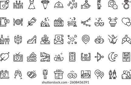 Date night icons High-Quality Vector Icons Collection with Editable Stroke. Ideal for Professional and Creative Projects