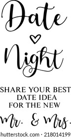 Date Night Svg, Date Jar Svg, Date Night Jar, Newlyweds, Wedding Sign, Wedding, Love, Files for Cricut, Couples  svg