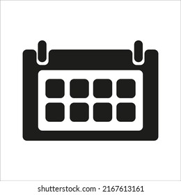 icono de nota de fecha blanco y negro