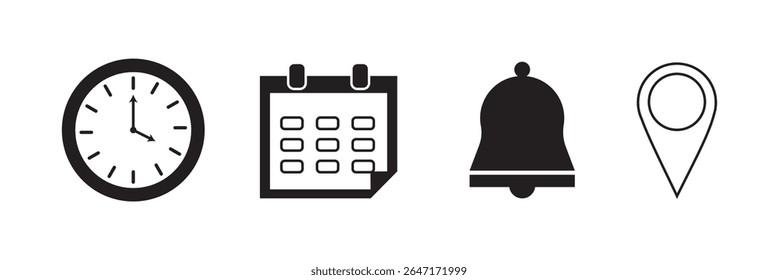 Date, notification, time, calculator  icon in flat style. Event message vector illustration on isolated background. Information sign business concept.