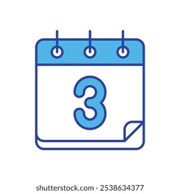 Date With Number icon isolated on a white background. Vector illustration.