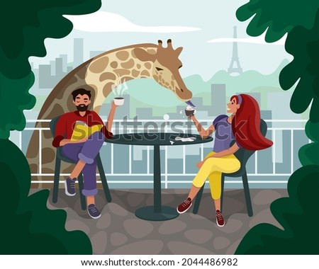 
Date on the balcony, illustration with a plot
