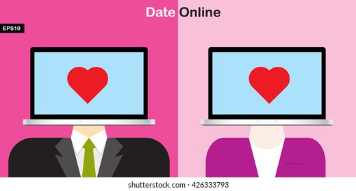 date online love vector