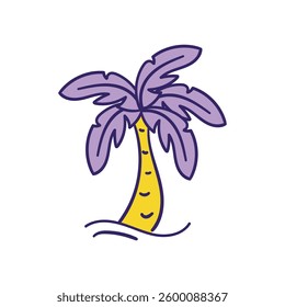 Date Palm doodle icon with white background vector stock illustration