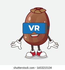 Date Palm Fruit cartoon mascot character with whiteboard