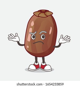 Date Palm Fruit cartoon mascot character in comical grinning expression