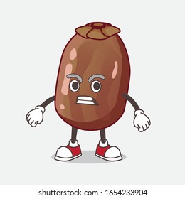 Date Palm Fruit cartoon mascot character with angry face