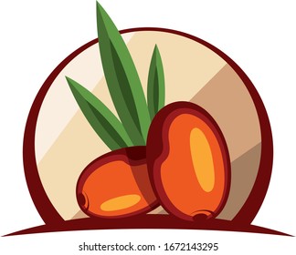 Diseño del logotipo de la fruta de la palma de fecha