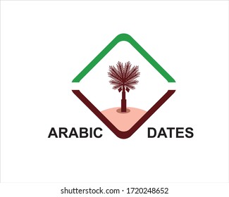 date palm logo template design