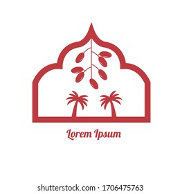 date palm logo vector illustration. date palm design symbo.