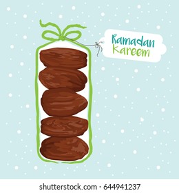 date palm in ramadan kareem vector