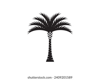 date palm tree icon vector. Phoenix dactylifera illustrations.