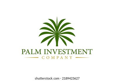 Date palm tree logo design natural middle east icon illustration coconut tree