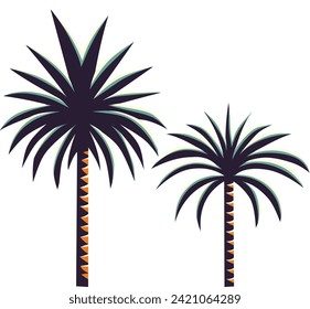 Date palm tree. Vector illustration of flat design