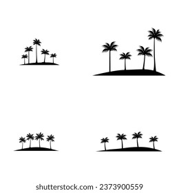 date palm vector icon. coconut tree silhouette.