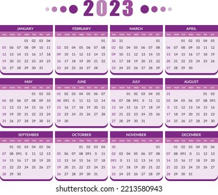 Date pannel 2023 for calendar vector illustration