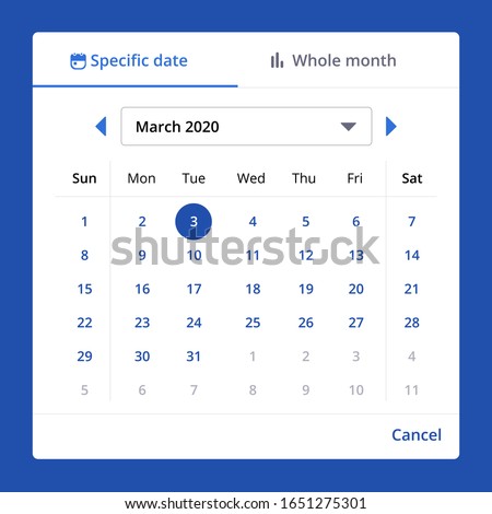 date picker components ui website concept vector