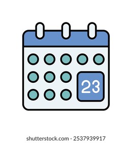 Icono del selector de fecha aislado en un fondo blanco. Ilustración vectorial.