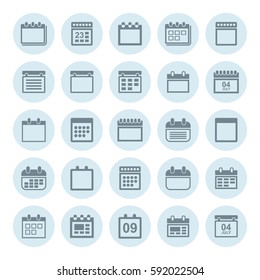 Date and planing icon set suitable for info graphics, websites and print media and interfaces. Flat vector icons. - stock vector

