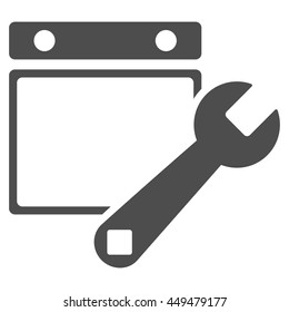 Date Preferences vector icon. Style is flat symbol, gray color, rounded angles, white background.