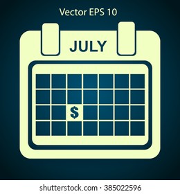 date of receipt of salaries vector illustration